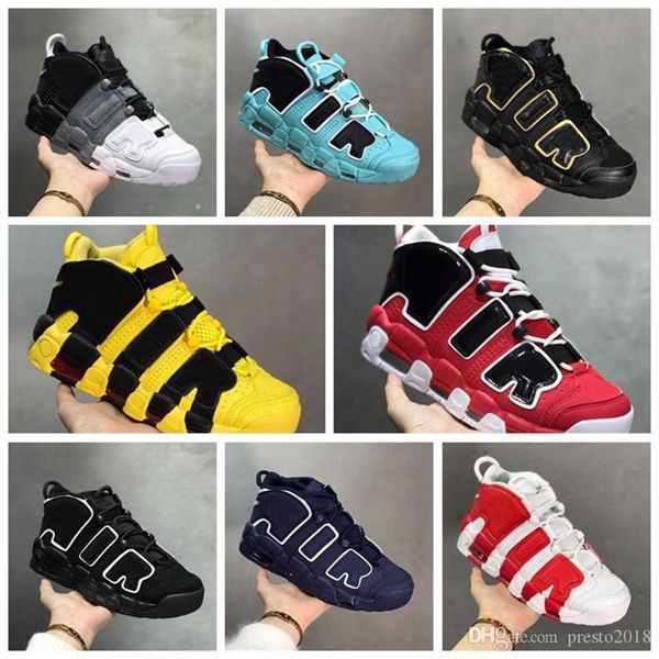 

2022 mens women more uptempos scottie pippen basketball shoes varsity red green black bulls hoops pack unc trainers premium wheat sneakers 5