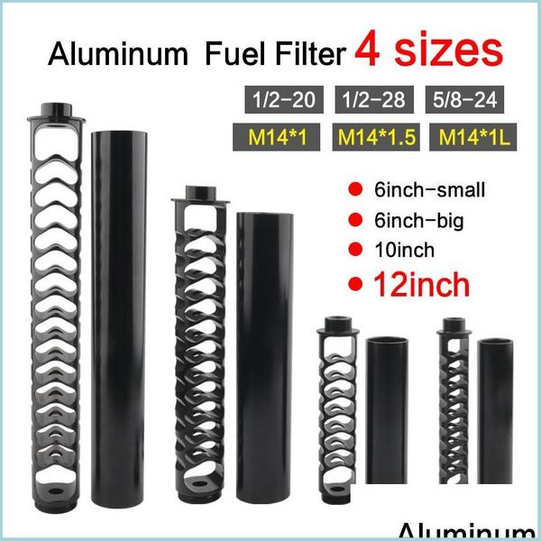 

fuel filter 12" 10" 1/2-20 1/2-28 5/8-24 6inch-small 6inch-big 10inch single core aluminum fuel filter soent trap for napa 4003 wi