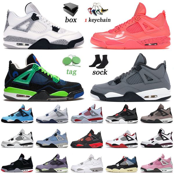 

4 4s iv men basketball shoes jumpman white cement cool grey taupe haze black cat pure money messy room violet ore mens women jorda sneakers