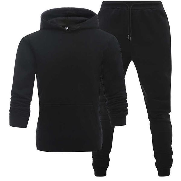 

men's tracksuits brand sportswear hoodie pants suit casual wear fashion jogging clothing twopiece trousers g221011, Gray