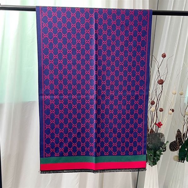 

2023 fashion bandana luxury letters print scarves woman brand cashmere and silk scarfs for women 8colors large size shawl quality, Blue;gray