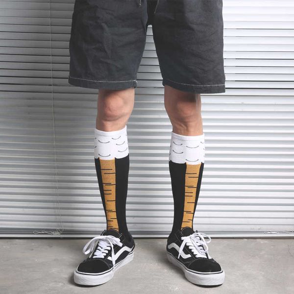 

men's socks drop ship crew socks fashion mid knee fun chicken chook chick hen cock rooster drumstick toe leg feet claw paw tn harajuku, Black