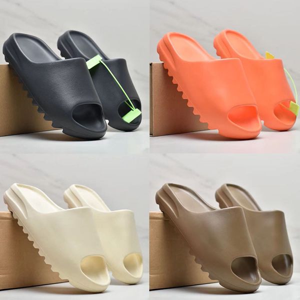 

with box luxury slippers designer slide foam runner shoes west onyx bone core resin mx desert sand grey mist stone sage vermilion triple, Black