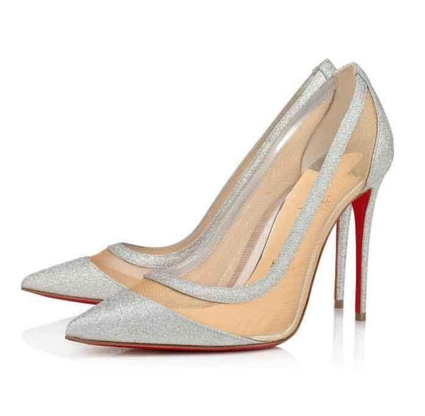 

with box designer christians shoe women 's high heels pumps walking eu35 -43 ss galativi mesh women 's pointed toe sole famous 202, Black