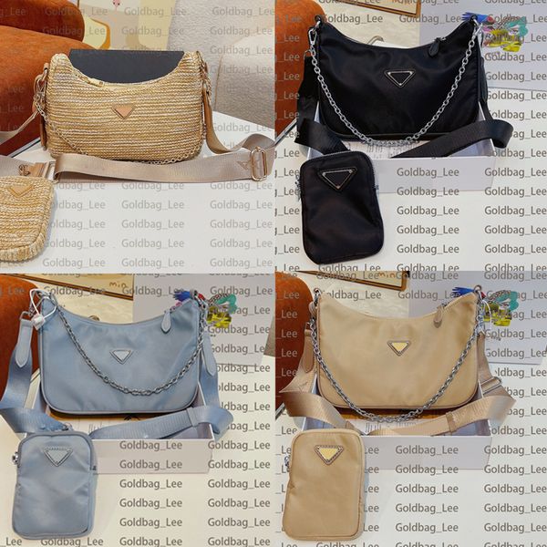

shoulder bag crossbody nylon the chain package big small size zipper enamel triangular mark lafite grass designer re-edition saffiano 2005 r