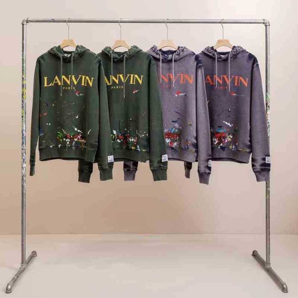 

designer hoodie gallerydepts and experienced langfan's stars co branded splash ink to make old high street hoodie, Black