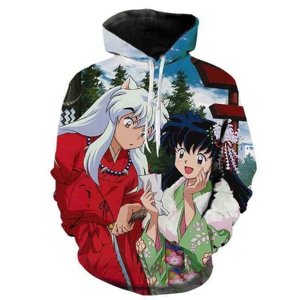 

japan hoodi fashion casual men women funny children hip hop anime sweatshirts inuyasha cosplay streetwear, Black