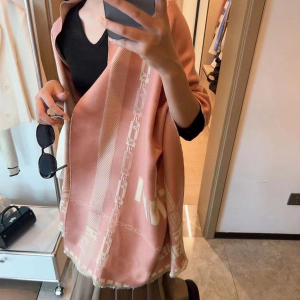 

2022 thick warm winter cashmere scarf women design f letter print blanket shawl wrap foulard female pashmina bufanda soft echarpe, Blue;gray
