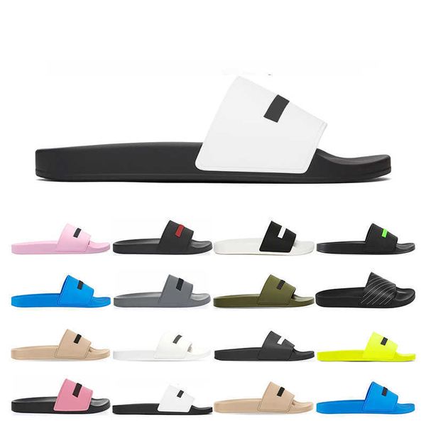 

pool slides slippers beach sports sneakers fashion sandals black fluo green rubber beige white yellow pink flat 2022 luxurys designers men s