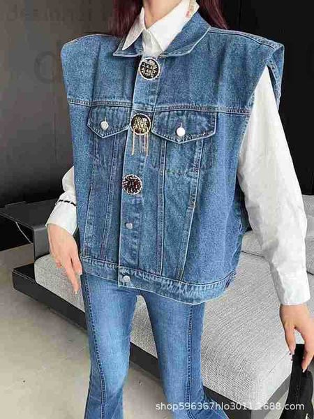 

women's down & parkas designer autumn 2022 new denim vest fashion versatile sleeveless coat 156834 hqsp, Black