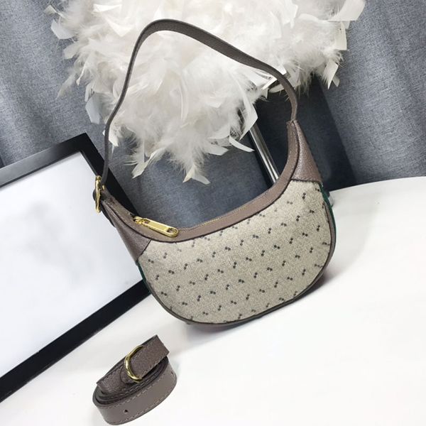 

canvas ophidia armpit shoulder bag women handbags purse crescent moon crossbody bags zipper closure leather strap classic small tote wallets