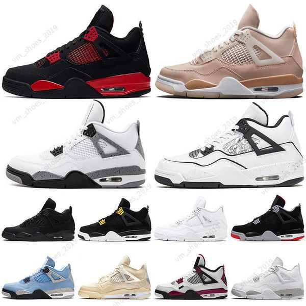 

36-47 4 4s men basketball shoes university blue black cat pure money desert moss fire red mens womens outdoor sports trainers sneakers