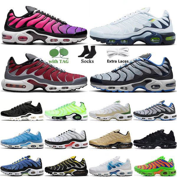 

air vapour max plus tn running shoes with socks airmaxs mens womens big size us 12 designer leather black white dusk spray paint terrascape