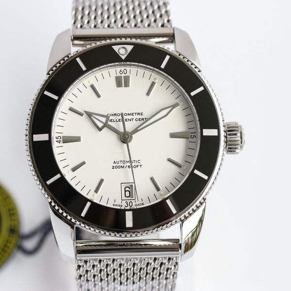 

new 40mm men automatic mechanical watches brand sapphire stainless steel c3 luminous 200m waterproof reloj hombre, Slivery;brown