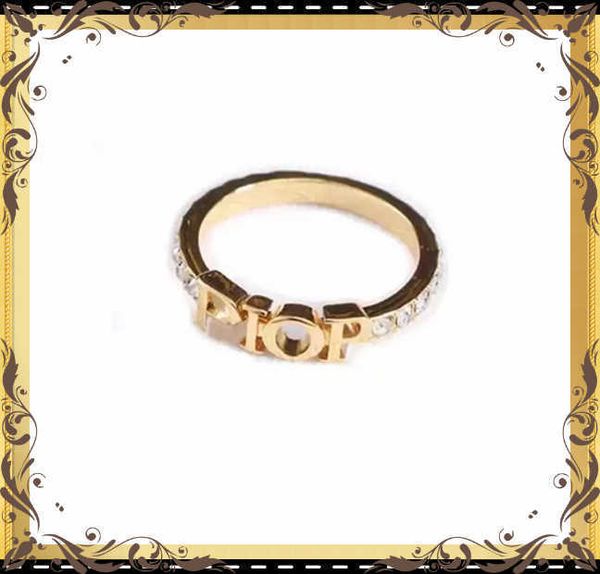 

fashion designer gold letter band rings bague for women lady party wedding lovers gift engagement jewelry with box391, Silver