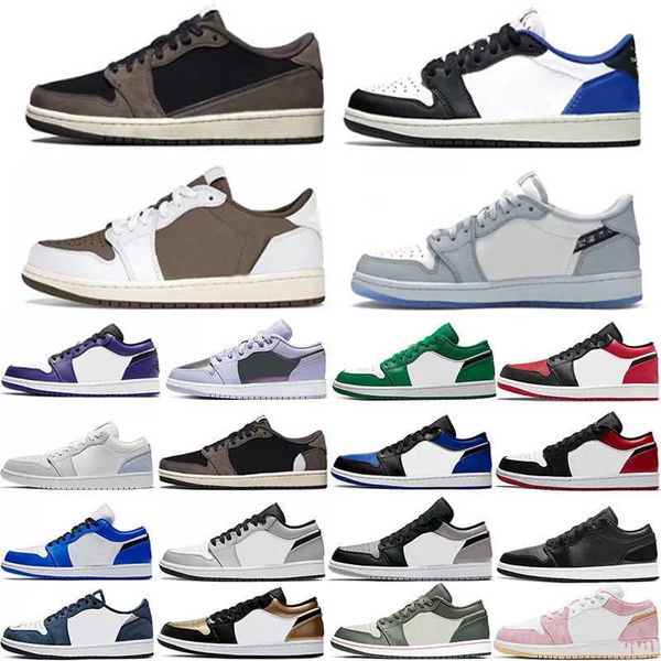 

men women jumpman 1 low basketball shoes 1s triple white shadow university blue unc black bred toe paris chicago light smoky grey
