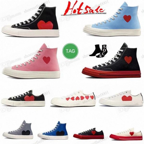 

1970s all stars shoe cdg canvas play love with eyes hearts 1970 big eyes designer beige black 70 classic campus platform sneakers casual ska