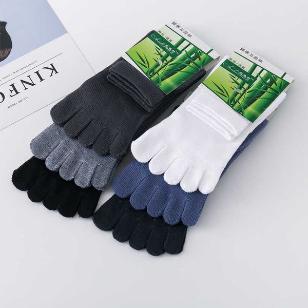 

men's socks toe men five fingers breathable cotton sports running solid color black white grey blue khaki coffee sox male t221011