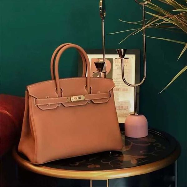 

leather herme bags birkins women lychee pattern bag women's 2022 large capacity portable women's bag high sense single shoulder cr