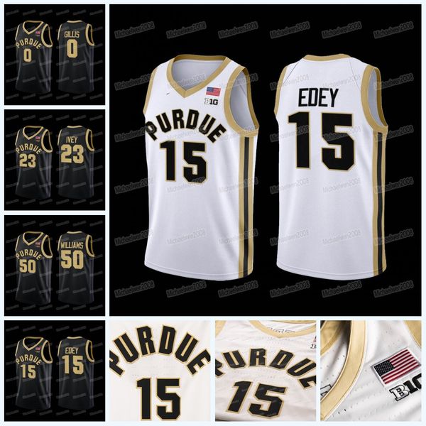 

custom purdue boilermakers 2022-23 college basketball jersey zach edey jaden ivey trevion williams mason gillis sewn stitched, Black;red