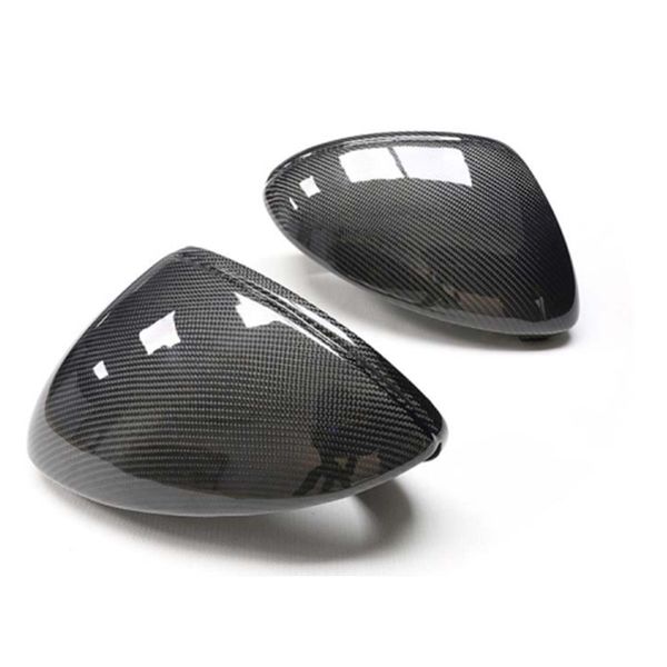

2pcs auto car rear view side mirror cover trim for porsche new cayenne refit carbon fiber style reverse mirror housing