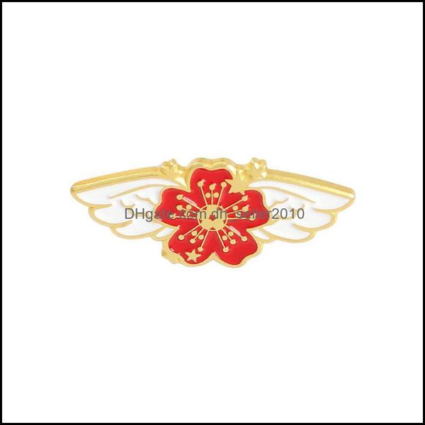 

pins brooches customized sakura wing collar enamel pins korean simple five color cartoon cute badge alloy women bk hard metal lapel dhhmb, Gray