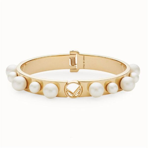 

luxury designer bracelet for womens brand classic letters fashion gold bracelets pearl bangle silver diamond jewelry bangl229s, Black