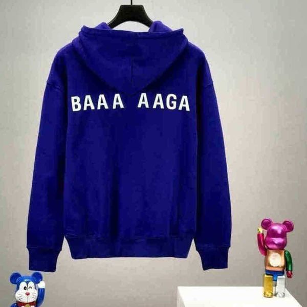 

designer balanciagas hoodie fashion pure cotton back letter printing pullover hoodie mens and womens hooded 5xl, Black