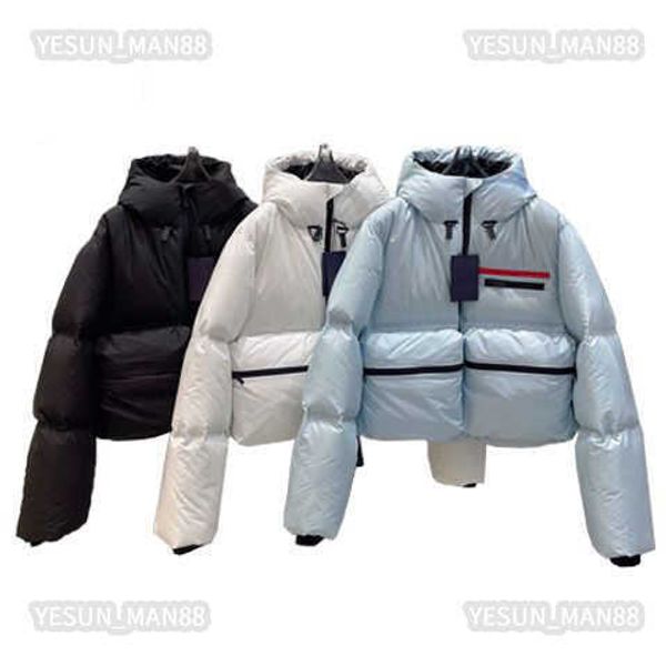 

womens designer prads down jacket autumn and winter three dimensional large pocket puffer jackets coat outerwear warm thickened parkas, Black;brown