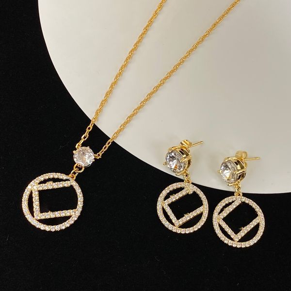

diamonds zircon crystal necklace bracelet women engraved f initials letter settings 18k gold designer jewelry birthday festive christmas gif, Black