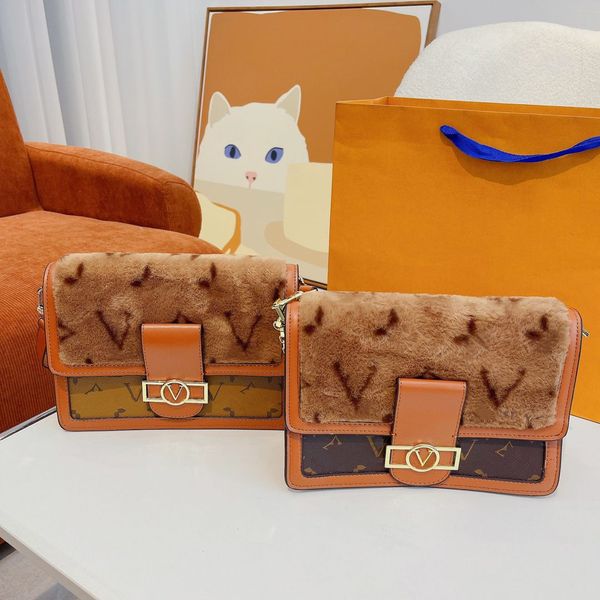 

soft fur womens shoulder bags leather handbags purses wallet ladies crossbody winter totes with chain