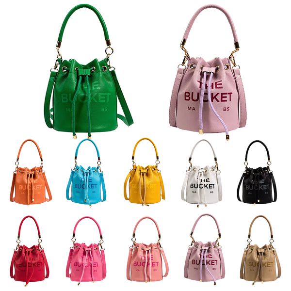 

luxury designer the leather bucket bag womens men handbag tote classic drawstring pull closure shoulder fashion buckets handle purse cool cr