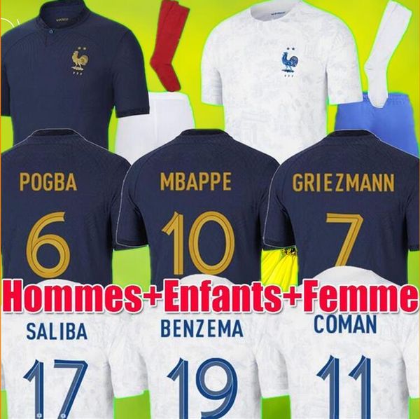 

22 23 benzema mbappe griezmann soccer jerseys french kante pogba zidane giroud matuidi kimpembe varane pavaro equipe maillot de football shi, Black;yellow