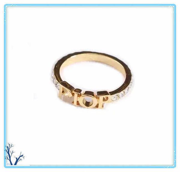 

fashion designer gold letter band rings bague for women lady party wedding lovers gift engagement jewelry with box99872, Silver