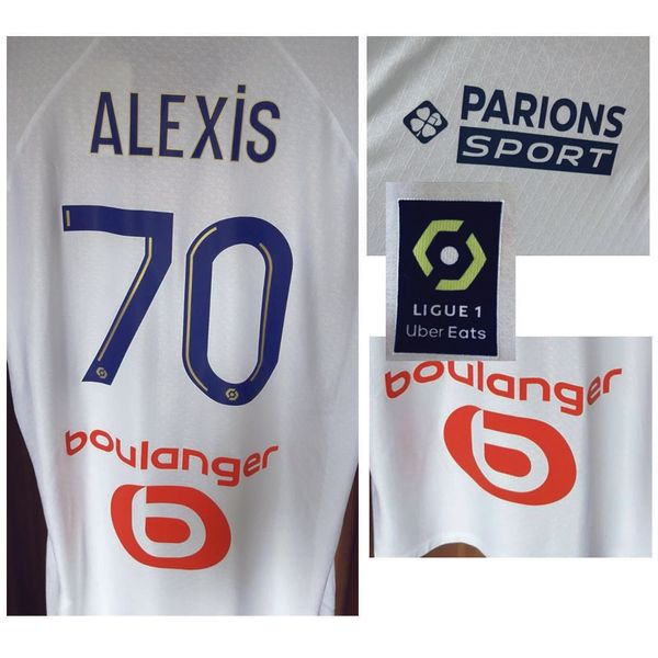 

american college football wear 2022 player issue om payet alexis maillot l.suarez rongier under clauss guendouzi with all sponsor sports shi, Black