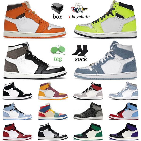 

1 1s men basketball shoes starfish jumpman for mens women denim dark mocha university blue barely orange pine green sports sneakers trainers