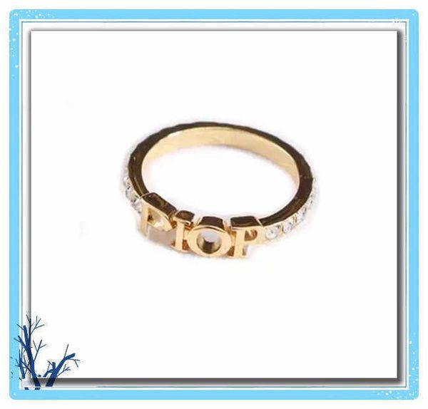 

fashion designer gold letter band rings bague for women lady party wedding lovers gift engagement jewelry with box9987222, Silver