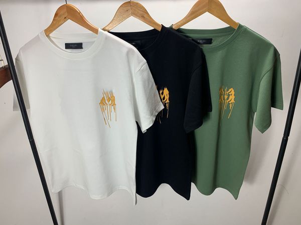 

men's t-shirts summer fluid letter print t-shirt for men and women, White;black