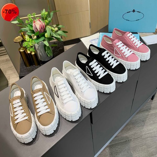 

designer sneakers gabardine nylon casual shoes brand wheel trainers luxury canvas sneaker fashion platform solid heighten shoe with box