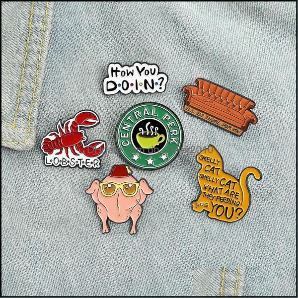 

pins brooches customized bk marine organism enamel pins cartoon cute lobster shark jellyfish hippocampus pin cat moon various brooc dhkcz, Gray
