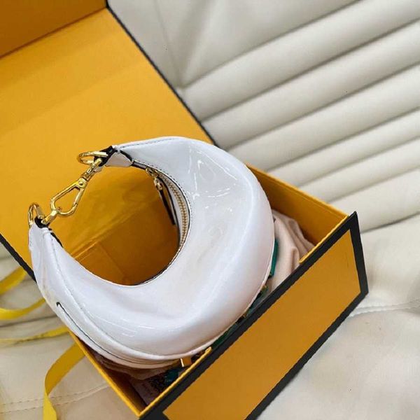 

luxury classic suede fen bags women crossbody totes designer handbag shoulder genuine leather halfmoon style gold chain messenger handbag