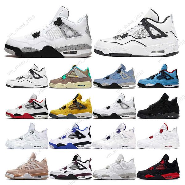 

basketball shoes mens trainers sports sneaker white black cat fire red thunder diy desert moss taupe haze fashion men oreo 4