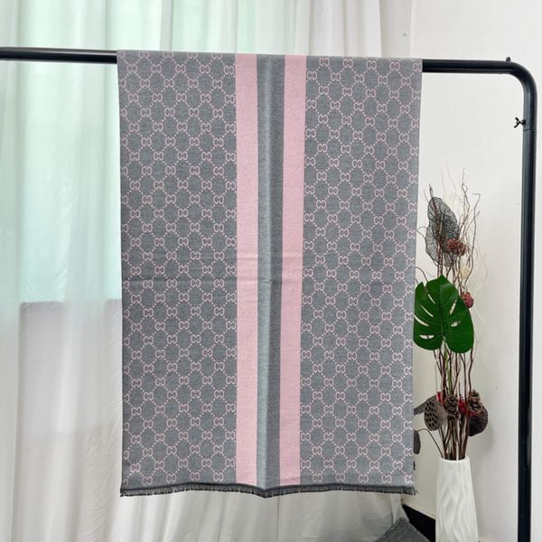 

quality 100% cashmere scarf fashion classic plaid printed cashmere scarfs ultra soft thermal 180-65cm, Blue;gray