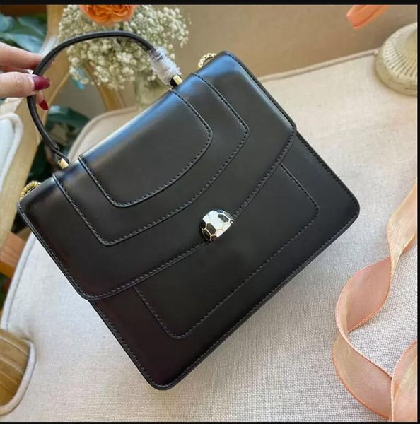

fashion handbag crossbody bags genuine leather handle tote bag snake diamond buckle chain shoulder strap flap evening clutch
