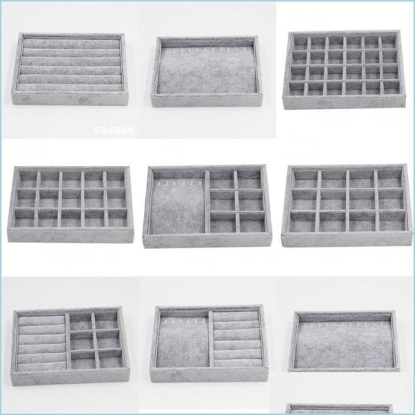 

jewelry tray gray veet jewelry display tray ring earring bracelet necklace pendants trays holder box storage orgaizer drop delivery dha2d, Black