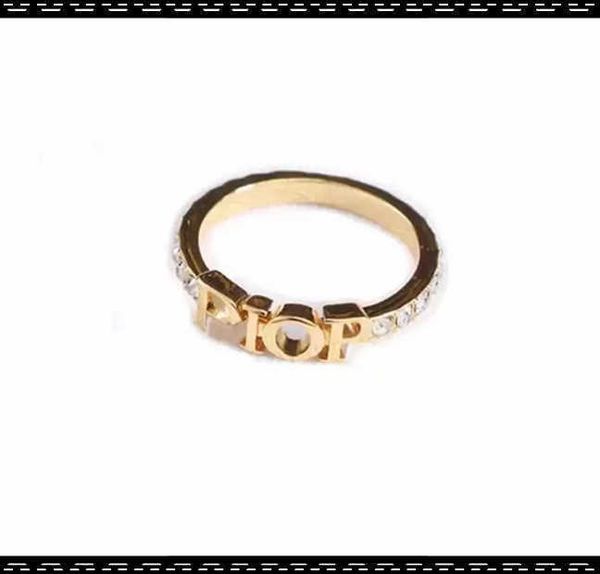 

2022fashion designer gold letter band rings bague for women lady party wedding lovers gift engagement jewelry with box20231222, Silver