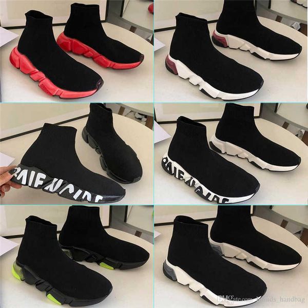 

sock shoes speed trainer1.0 sports sneakers boots designer paris original casual slip-on black white red green trainer men women walking eur