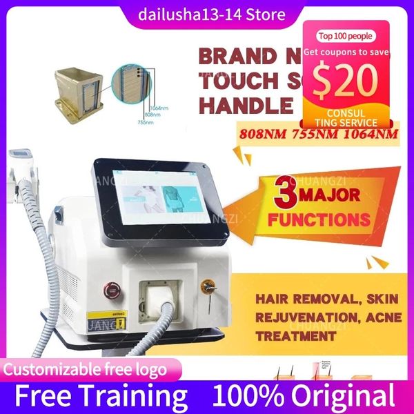 

2023 4k 2000w epilator triple wave platinum titanium/808nm diode laser hair removal/755 8081064 machine painless permanent beauty salon