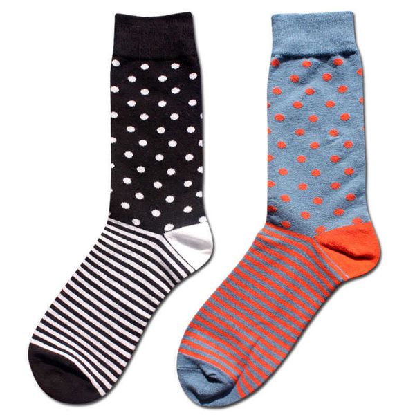 

men's socks combed cotton men polka dot and striped pattern happy socks style designer dress business novelty male tide winter t221011, Black