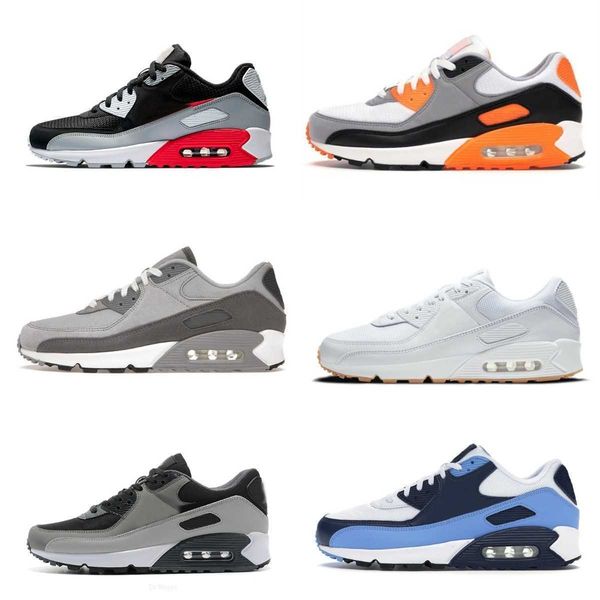 

designers men 90s running sports shoes triple white black red 90 wolf grey polka dot infrared total orange laser blue airs hyper grape royal